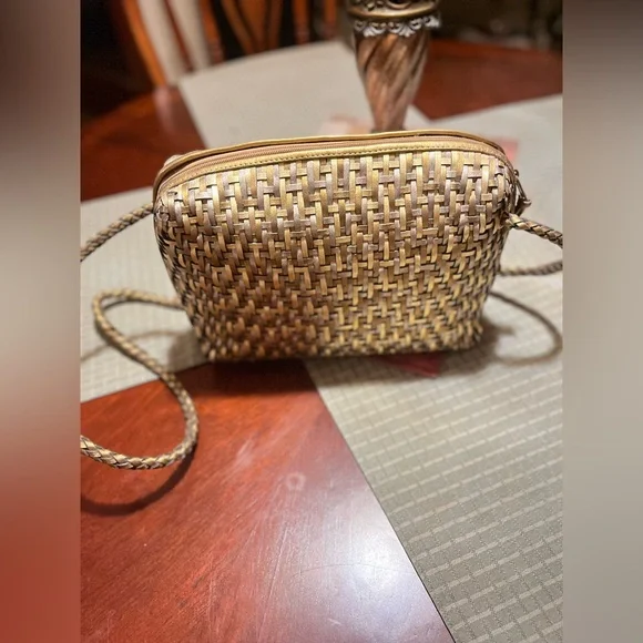 Gold Woven Brazilian Leather Crossbody - Picture 5 of 12